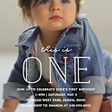 "This Is One" - Children's Birthday Party Invitations in Frost by Bethany Anderson - Detail