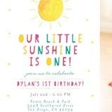 "Little Sunshine" - Children's Birthday Party Invitations in Petal by Little Print Design - Detail