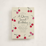 "Cherries" - Children's Birthday Party Invitations in Tomato by Kelly Watkins - Front