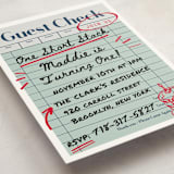 "guest check" - Children's Birthday Party Invitations in Mint by Jennifer Lew - Detail