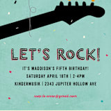 "Rock on" - Children's Birthday Party Invitations in Robin's Egg by Rebecca Bowen - Detail