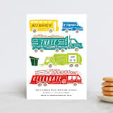 "Things that G0" - Children's Birthday Party Invitations in Bright Turquoise by Shiny Penny Studio - Front