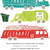 "Things that G0" - Children's Birthday Party Invitations in Bright Turquoise by Shiny Penny Studio - Detail