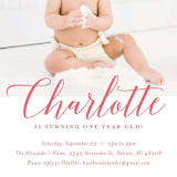 "Big Script" - Children's Birthday Party Invitations in Blush by Genna Blackburn - Detail