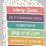 "Layer Cake" - Children's Birthday Party Invitations in Rainbow by Holly Whitcomb - Detail