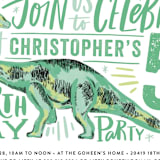"Dino Party Hat" - Children's Birthday Party Invitations in Fern by Alethea and Ruth - Detail