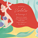 "Disney's Ariel Under The Sea" - Children's Birthday Party Invitations in Aquamarine by Sabrin Deirani - Detail
