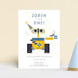 "Disney and Pixar's Wall-E and Hal" - Children's Birthday Party Invitations in Pearl by Ani Somi - Front