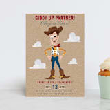 "Disney and Pixar's Howdy Woody" - Children's Birthday Party Invitations in Rustic by Oma N. Ramkhelawan - Front