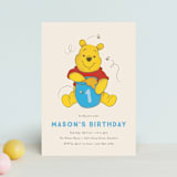 "Disney's Pooh Birthday" - Children's Birthday Party Invitations in Cornflower by Snow and Ivy - Front
