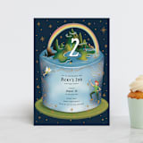 "Disney's Peter Pan Neverland Cake" - Children's Birthday Party Invitations in Midnight by Becky Nimoy - Front