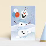 "Disney's Olaf to Party" - Children's Birthday Party Invitations in Periwinkle by Erica Krystek - Front