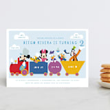 "Disney Mickey & Friends Birthday Train" - Children's Birthday Party Invitations in Sky by Madhvi Samimi - Front