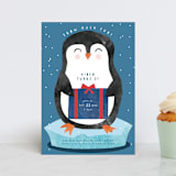 "snow much fun" - Children's Birthday Party Invitations in Navy by Kanika Mathur - Front