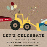 "Krafting a Party" - Children's Birthday Party Invitations in Kraft by Rebecca Bowen - Detail