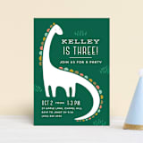 "Dinotastic" - Children's Birthday Party Invitations in Palm by Laura Hankins - Front
