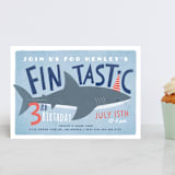 "Shark Tank" - Children's Birthday Party Invitations in Sky by Karidy Walker - Front
