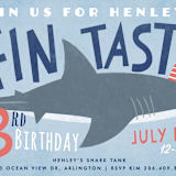"Shark Tank" - Children's Birthday Party Invitations in Sky by Karidy Walker - Detail