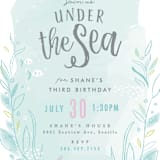 "Under The Sea" - Children's Birthday Party Invitations in Pond by Karidy Walker - Detail
