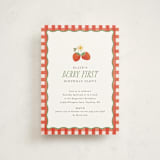 "So Berry Sweet" - Children's Birthday Party Invitations in Strawberry by Itsy Belle Studio - Front