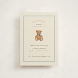 "Antique Teddy Bear" - Children's Birthday Party Invitations in Frost by Becky Nimoy - Front
