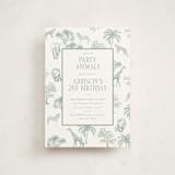 "Safari Toile" - Children's Birthday Party Invitations in Palm by Jenna Holcomb - Front