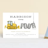 "Bulldozer Bash" - Children's Birthday Party Invitations in Haystack by Joanna Griffin - Front