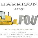 "Bulldozer Bash" - Children's Birthday Party Invitations in Haystack by Joanna Griffin - Detail