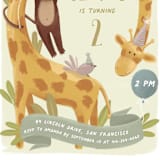 "Animals" - Children's Birthday Party Invitations in Toffee by Remioni - Detail