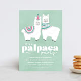 "PALpaca" - Children's Birthday Party Invitations in Aqua by Jessie Steury - Front