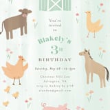 "storybook farm" - Children's Birthday Party Invitations in Mint by Jennifer Wick - Detail