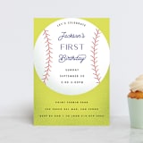 "baseball" - Children's Birthday Party Invitations in Grass by Becky Nimoy - Front