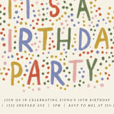 "Sprinkle Dots" - Children's Birthday Party Invitations in Brights by Inkblot Design - Detail