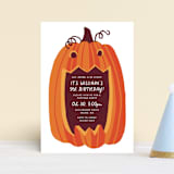 "Eat, Drink, and be Scary" - Children's Birthday Party Invitations in Vanilla Spice by Rebecca Smith - Front