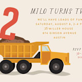 "loads of fun" - Children's Birthday Party Invitations in Dumptruck by Susan Zinader - Detail