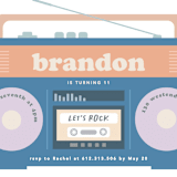 "Lets rock" - Children's Birthday Party Invitations in Denim by Creo Study - Detail
