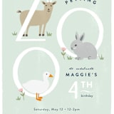 "Petting Zoo Letters" - Children's Birthday Party Invitations in Grass by Carolyn MacLaren - Detail