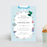 "Disney's Alice In Wonderland Birthday" - Children's Birthday Party Invitations in Sky by Annie Holmquist - Front