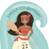 "Disney's Moana Make Way, Make Way" - Children's Birthday Party Invitations in Shell by Itsy Belle Studio - Detail
