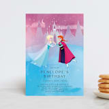 "Elsa and Anna from Disney's Frozen" - Children's Birthday Party Invitations in Twilight by Lori Wemple - Front