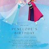 "Elsa and Anna from Disney's Frozen" - Children's Birthday Party Invitations in Twilight by Lori Wemple - Detail