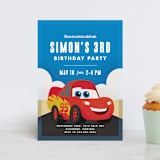 "Disney and Pixar's Cars Kachow" - Children's Birthday Party Invitations in Sky by Carly Reed Walker - Front