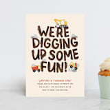 "Digging" - Children's Birthday Party Invitations in Dirt by Megan Cash - Front