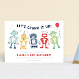 "robots" - Children's Birthday Party Invitations in Confetti by peetie design - Front