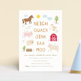 "Barnyard noises" - Children's Birthday Party Invitations in Cotton by Creo Study - Front