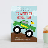 "Monster Truck" - Children's Birthday Party Invitations in Lime by Erica Krystek - Front