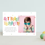 "Get Ready to Party" - Children's Birthday Party Invitations in Sprinkles by Stephanie Hawkes - Front
