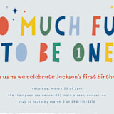 "One is So Fun" - Children's Birthday Party Invitations in Dino by Ashlee Townsend - Detail