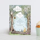"Disney's Winnie the Pooh in the Wood" - Children's Birthday Party Invitations in Sky by Becky Nimoy - Front