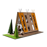 "Evergreen Cabin Model Building Kit" - Arts and Crafts in multicolorassorted-colors by Stix Brix